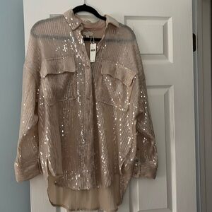 Anthropologie Pilcro sequin blouse